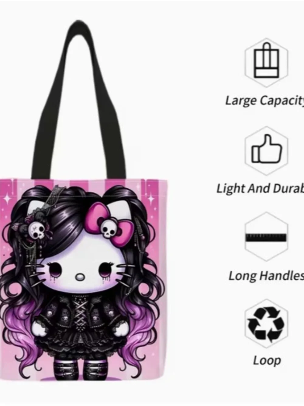 HELLO KITTY “Monster‎ High Goth” Tote Bag (BRAND-NEW & SUPER CUTE!)